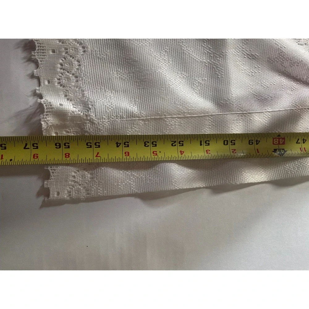 Cottagecore Home Painted Lace Swag Curtain Set 58x32 White Multi